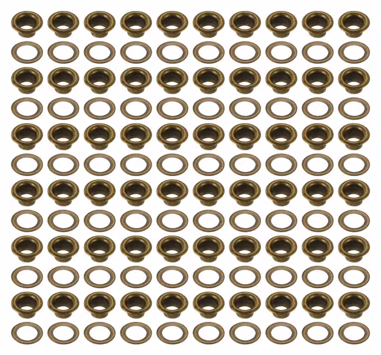 Set di occhielli metallici, 200 pezzi, in bronzo, diametro 4 mm, con strumento di montaggio