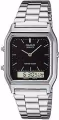 Orologio VINTAGE Edgy Silver e Black AQ 230A 1DMQYES