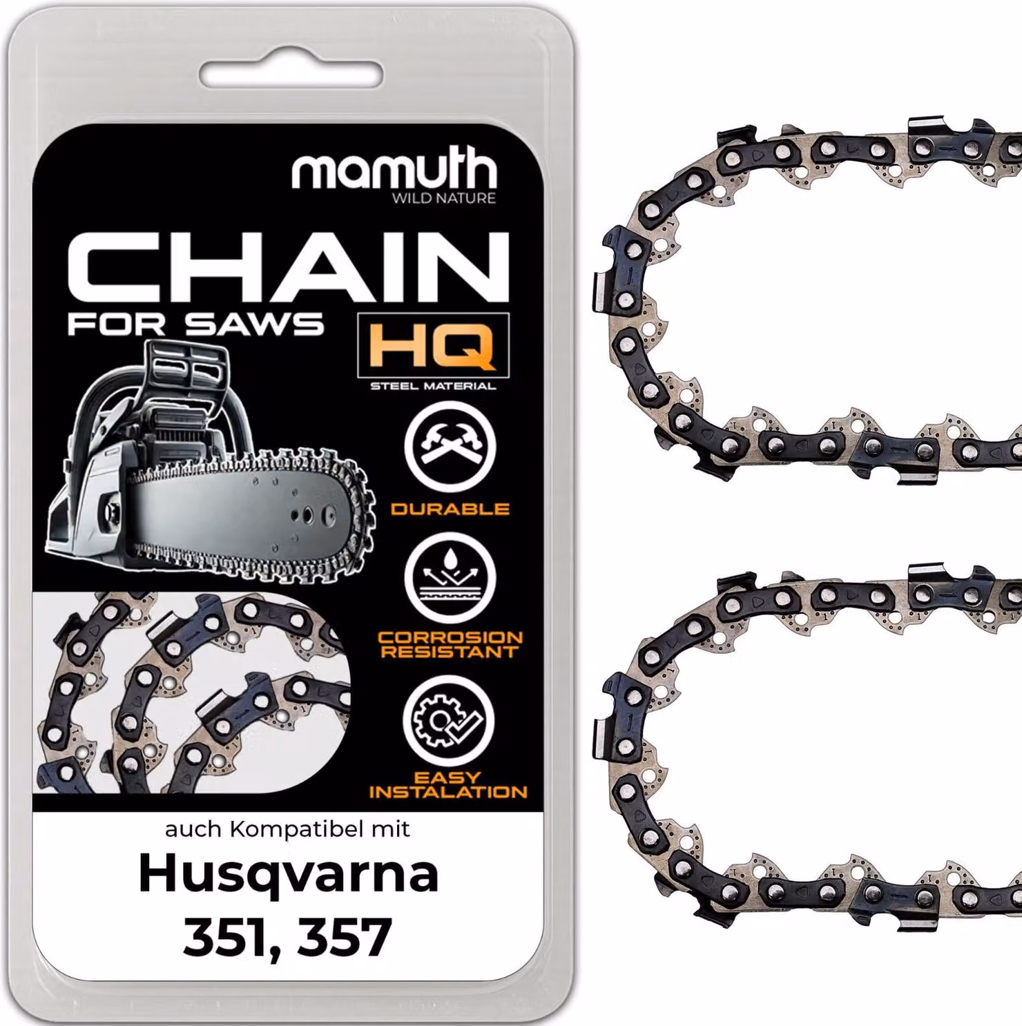 2x catena per motosega 40cm 1,5mm 0,325" 66TG per Husqvarna 351, Husqvarna 357