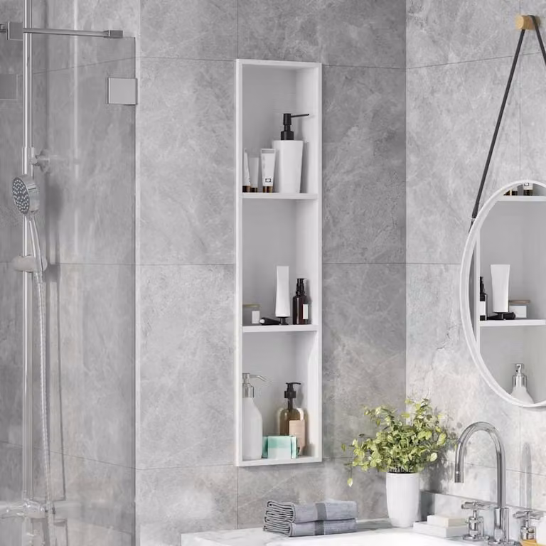 Nicchia per doccia Bianco 90 x 20 x 9,5 cm Acciaio inossidabile