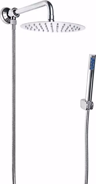 Kit set doccia con deviatore a pressione e braccio Cm 35