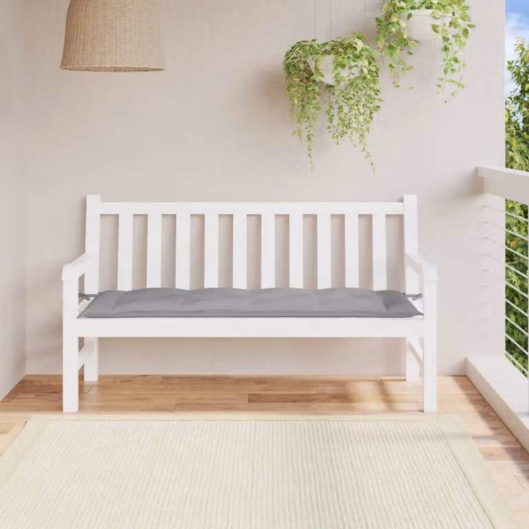 Cuscino per panca vidaXL Grigio in tessuto Oxford impermeabile e traspirante L/P/H: 150 x 50 x 7 cm