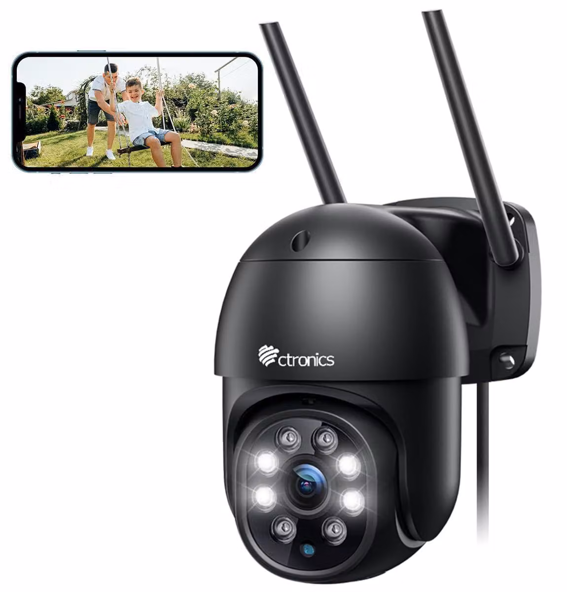 Telecamera di sorveglianza PTZ 2K 3MP con rilevamento umano e tracciamento automatico