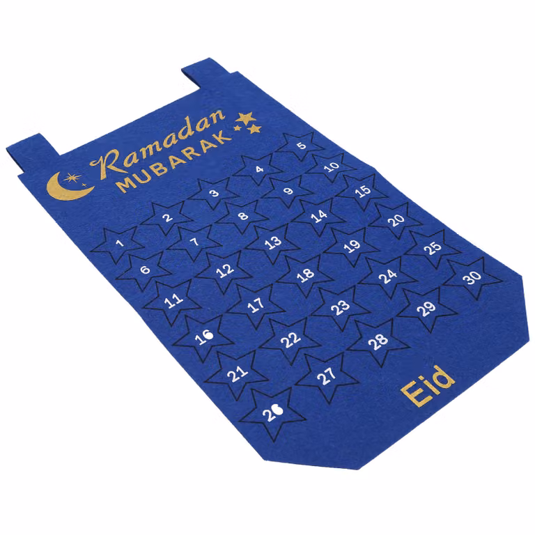 Calendario dell'Avvento Eid Mubarak, calendario in tessuto, calendario del Ramadan, calendario in tessuto da appendere, calendario, forniture per la decorazione del Ramadan