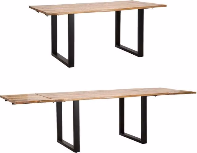 Tavolo da Pranzo Estensibile Edge Mauro Ferretti in Legno di Mango Marrone L: 180 cm, P: 90 cm, H: 77 cm