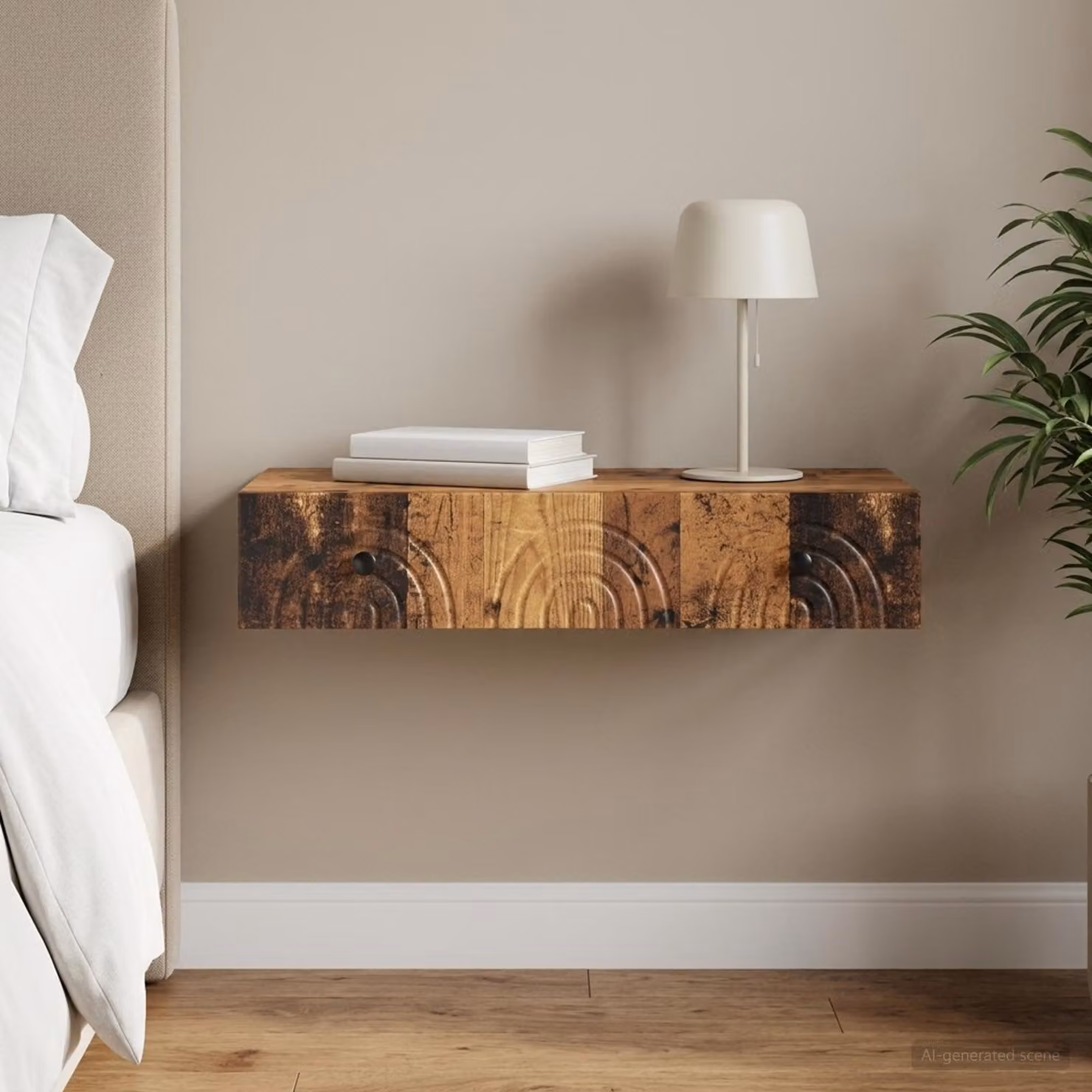 vidaXL Tavolino da Parete Laterale Moderno in Legno Antico Marrone L 87,5 x P 34,5 x H 17 cm
