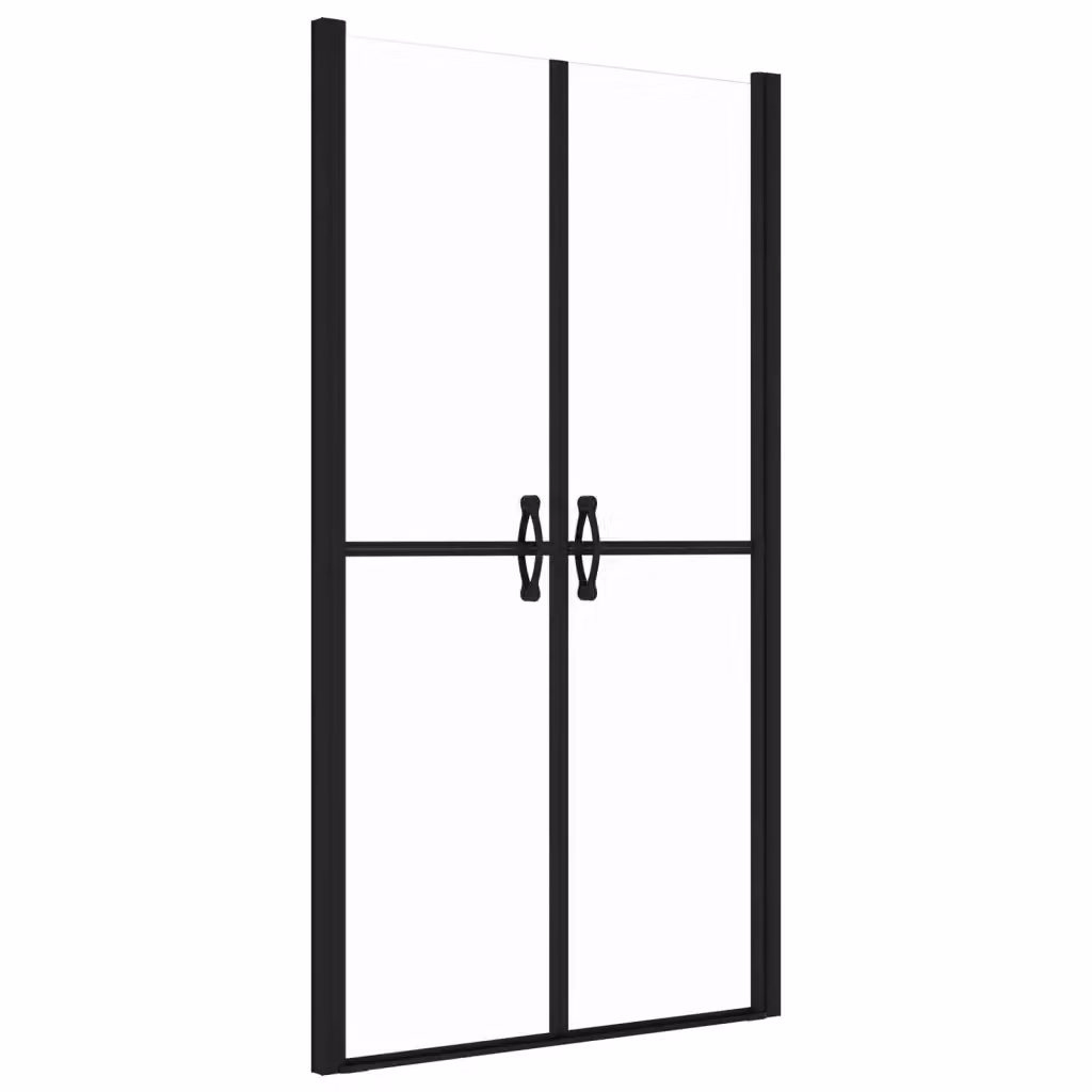 Porta per Doccia Rettangolare vidaXL in Vetro Trasparente con Telaio in Alluminio Nero L: 83-86 cm, H: 190 cm – 2