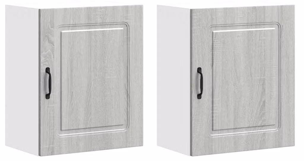 Pensili da cucina 2 pz Kalmar Grigio in Legno Multistrato Sonoma