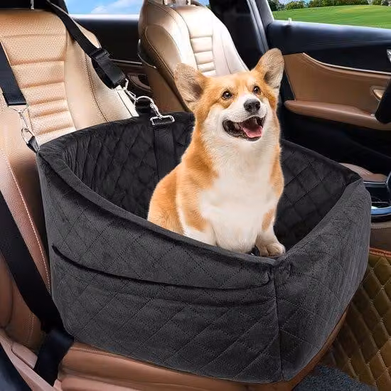 Sedia da viaggio per cani con superficie antiscivolo • Accessori da viaggio per cani • Sedia da viaggio confortevole per cani • Protezione contro il pelo di cane • Schienale per cani • Imbracatura da viaggio per cani con superficie antiscivolo