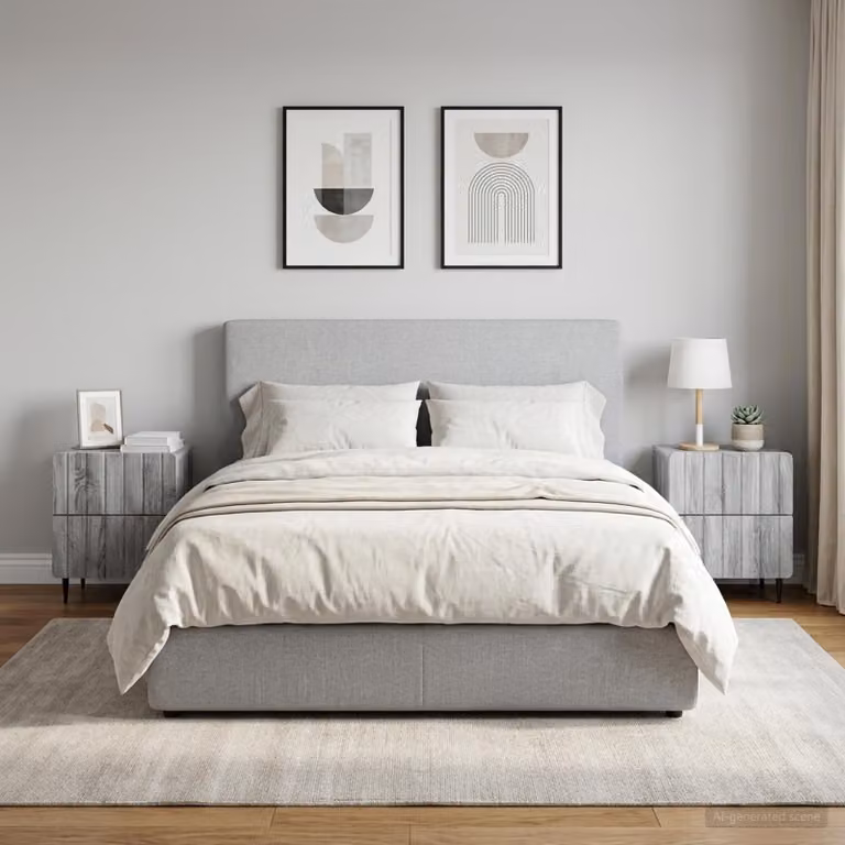Set di 2 Armadi da Notte vidaXL in Grigio, Design Moderno, L 43 cm x P 34,5 cm x H 49,5 cm