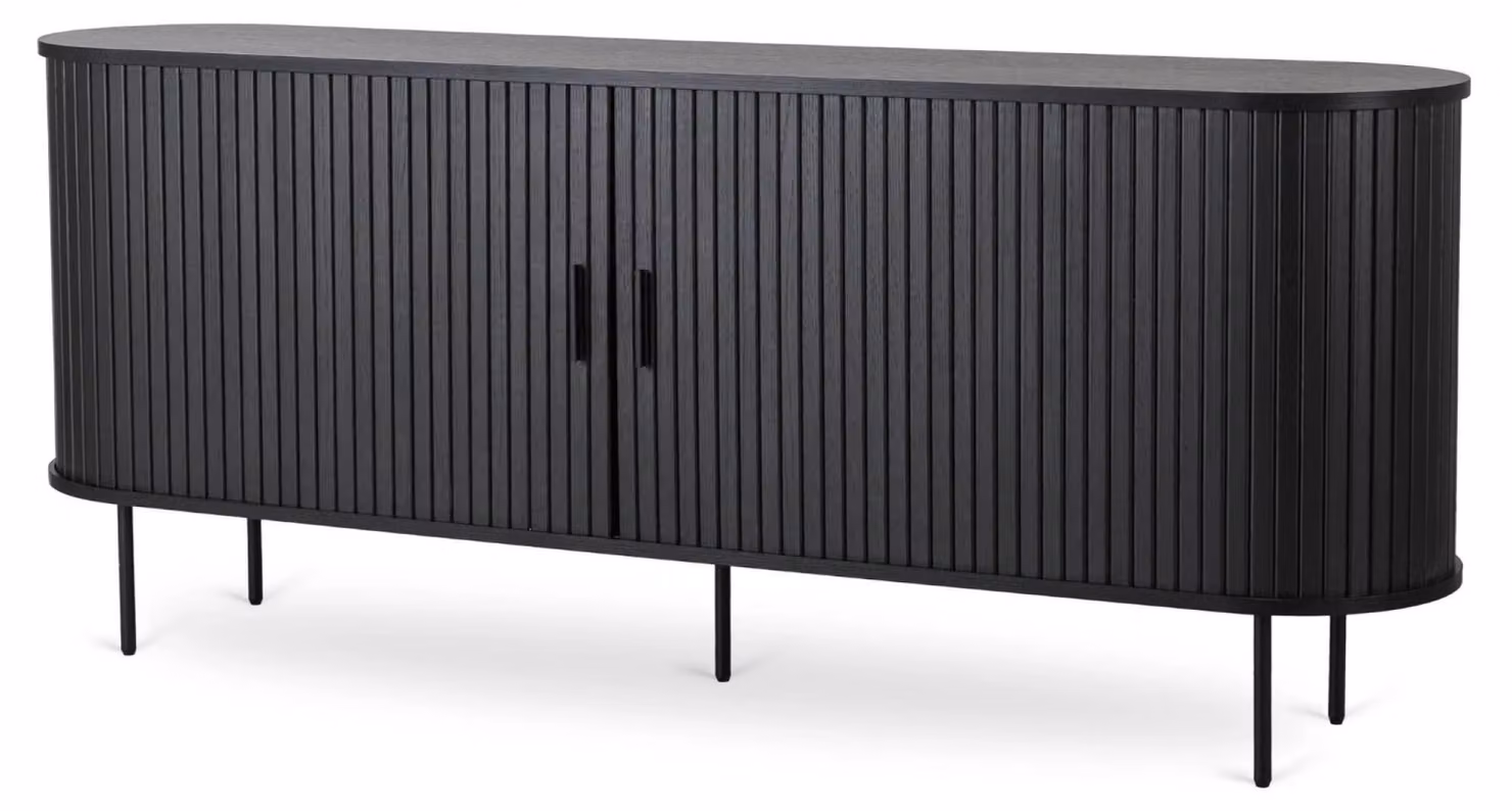 Credenza FURNLUX Trish nera 180 cm / Colore principale: nero / Dimensioni: 180 x 76 x 40 cm