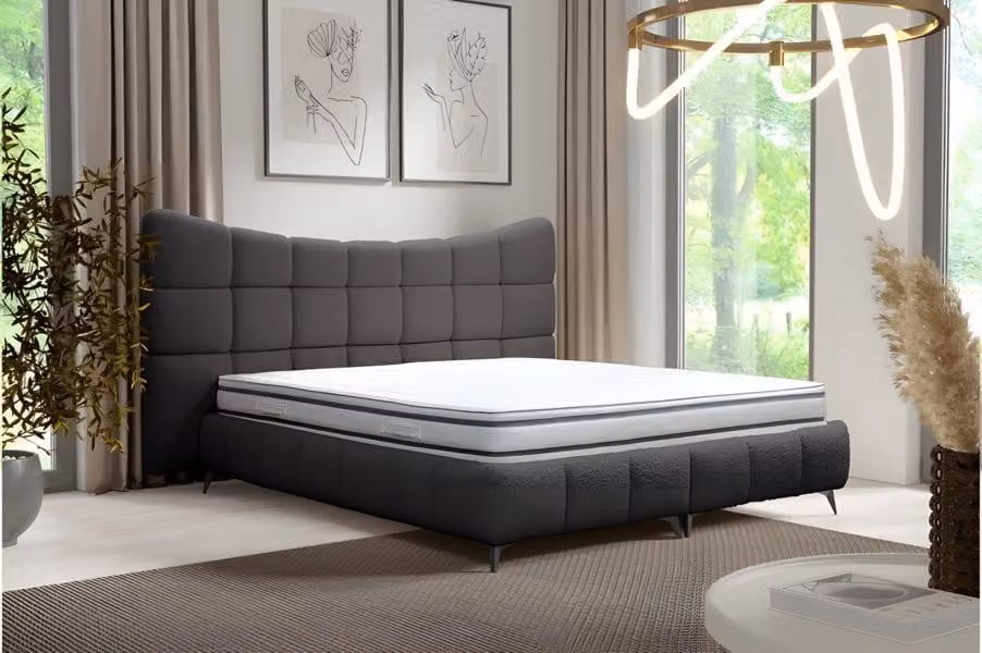 Schlafzimmer Bett Luxus Polster Design Stoff Doppel Hotel Betten Textil 180x200