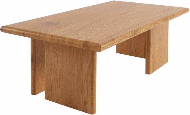 Tavolino rettangolare moderno Sweeek in legno color marrone quercia
