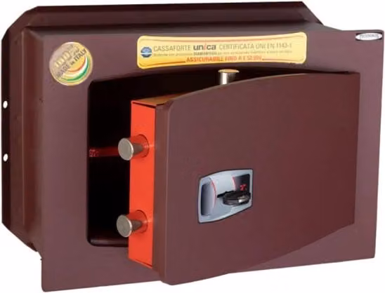 Cassaforte a muro Technomax UK/4 in acciaio marrone con chiave certificata EN1143 – 1