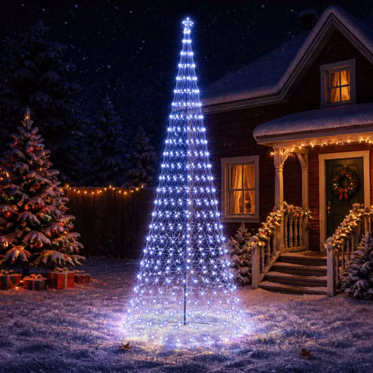 vidaXL Albero di Natale LED 500 cm 550 LED Blu Ferro Nero