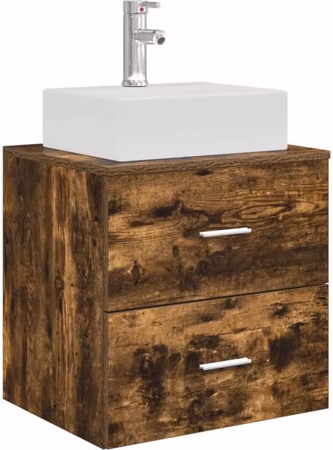Mobile Lavabo | Armadio Lavabo da Parete Rovere Fumo 49,5 x 41 x 62,5 cm
