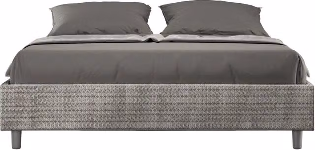 Letto Sommier Matrimoniale Ityhome con Contenitore e Base Lift Up in Tessuto Grigio L/P/H: 160 x 200 x 39 cm