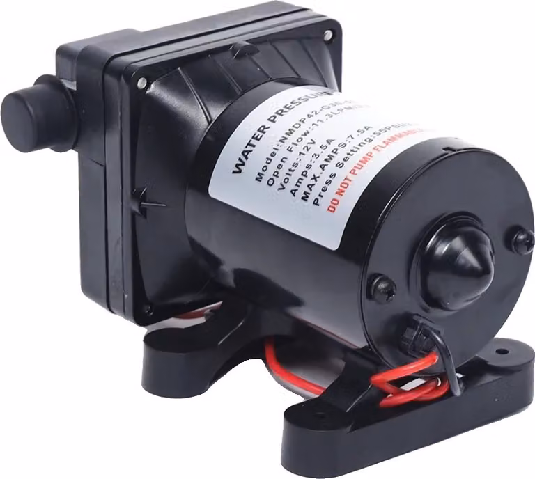 pompa a membrana a 12V, portata 3 GPM, controllo pressione regolabile, UE, 12V, nero
