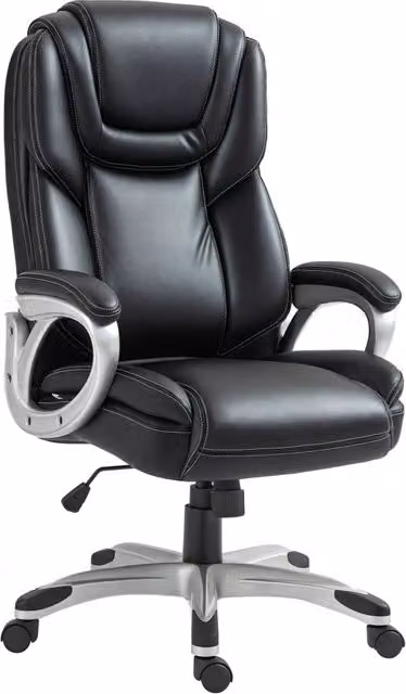 Sedia da ufficio con funzione bascule e rotelle girevoli 360¡ã ¨C Minimal ¨C Nero 66x75.5x115.5-124.5 cm