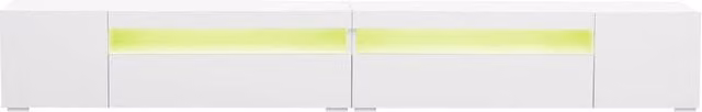 Mobile TV moderno con illuminazione LED - Zephmum- 240cm pannello lucido bianco