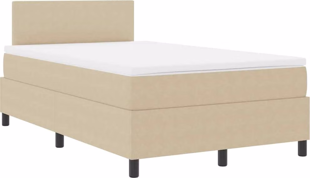 vidaXL LED box spring bed light grigio e bianco 120 x 190 cm tessuto a coste