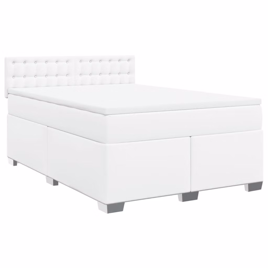 Giroletto a Molle con Materasso Bianco 160x200 cm in Pelle finta