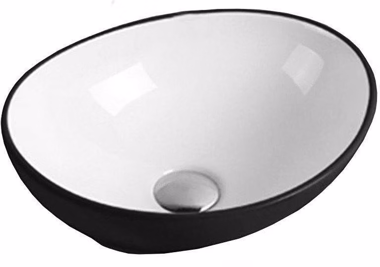 Mexen Elza lavello da appoggio 40 x 33 cm, bianco/nero - 21014075