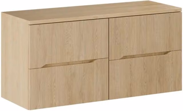 Set da bagno sospeso NATURA 120cm: mobili sotto lavabo 60cm + piano per lavabo