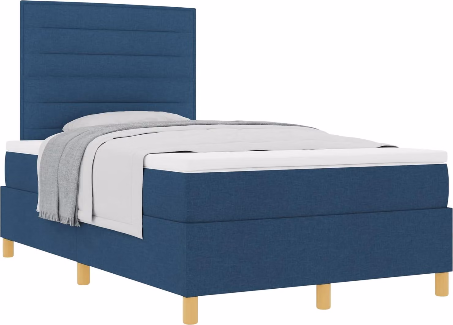 Letto a molle con materasso Blu 120 x 200 cm Tessuto