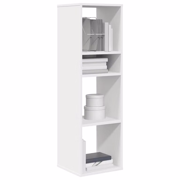Libreria bianca vidaXL in legno MDF con pannello posteriore, L 34 cm x P 31 cm x H 112 cm