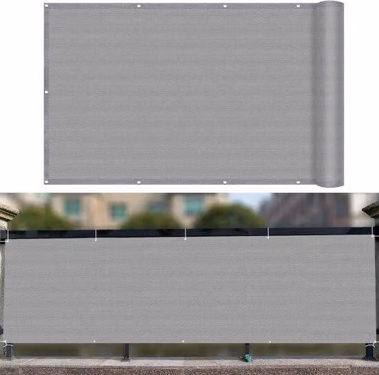 Delimitazione del giardino - Recinzione per terrazza - Protezione dal sole e dal vento - 130 x 500 cm - Grigio