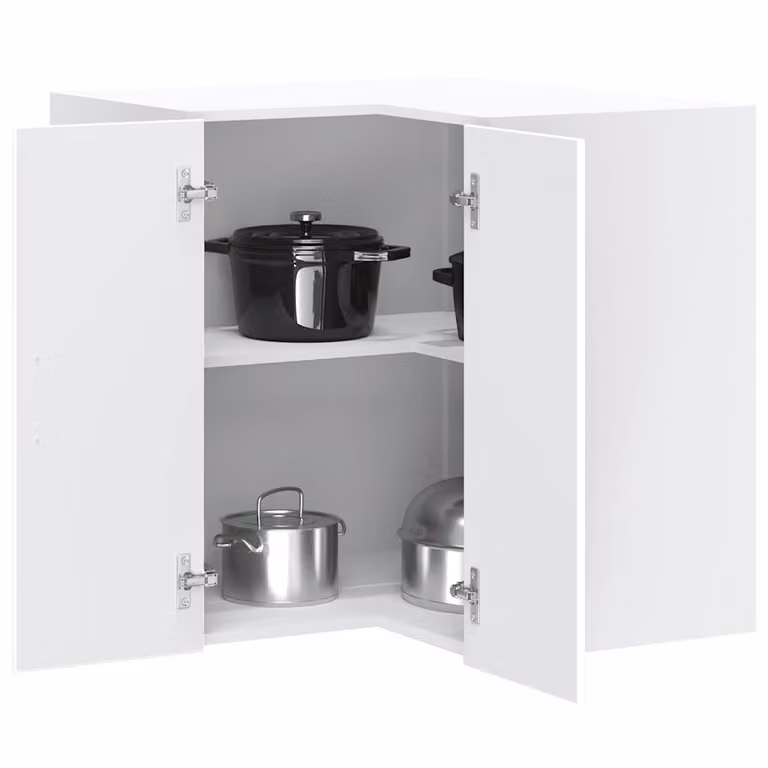 Pensile da cucina ad angolo Lucca vidaXL bianco in legno e MDF con ante a battente e ripiani interni L/P/H: 60 x 30 x 57 cm