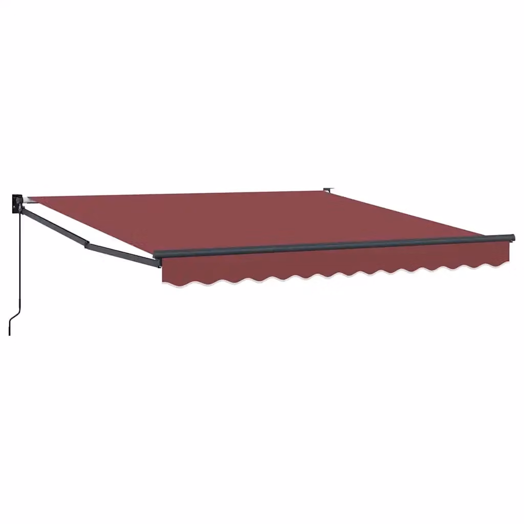 Tenda da sole retrattile manuale VIDAXL con bracci pieghevoli in alluminio e tessuto in poliestere, colori rosso e grigio, L: 300 cm, P: 250 cm – 2