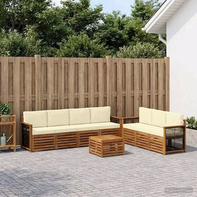 Set divani 8 pz Legno di Acacia Massello 3384111