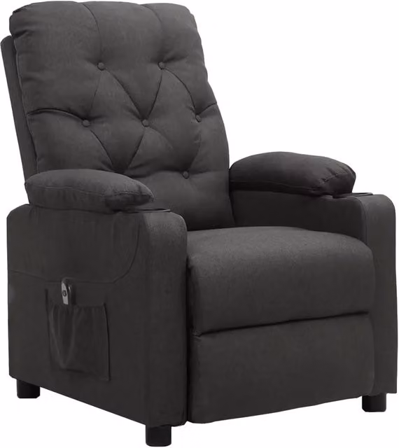 Poltrona Elettrica Reclinabile Grigio Scuro in Tessuto 3098840