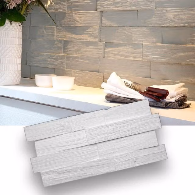 Rivestimento a parete in EPS Eternal Parquet effetto legno bianco, isolante e verniciabile, 14.4 mq