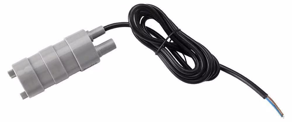 Pompa sommergibile a 12V DC, capacità 10 litri, pressione massima 0,5 bar, altezza di sollevamento massima 5 metri
