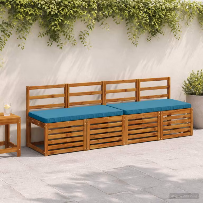 Cuscino per Panchina vidaXL VUGHT Azzurro in Poliestere con Rivestimento Lavabile