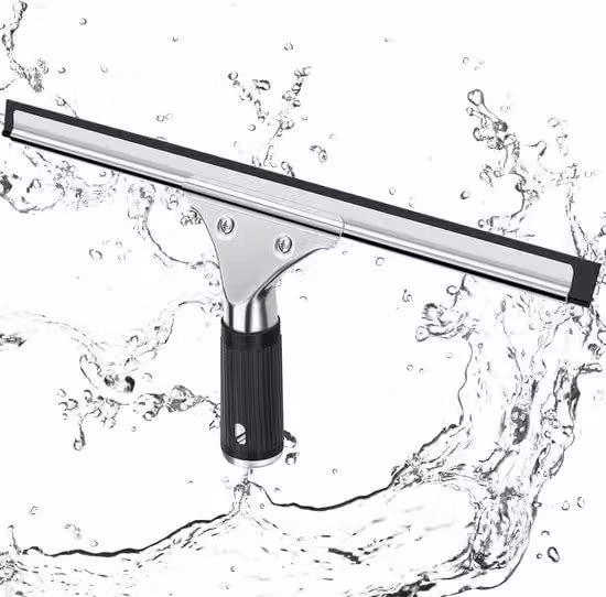 Tergivetro professionale in gomma, 30 cm, nero, per doccia e bagno