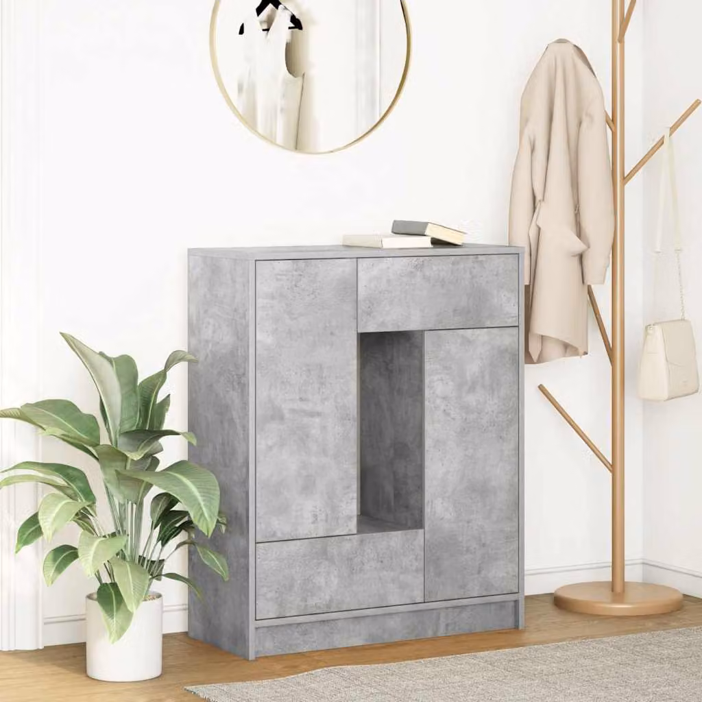 vidaXL Credenza Moderna con Cassetti e Ante in Grigio, L 73 cm x P 31 cm x H 90 cm