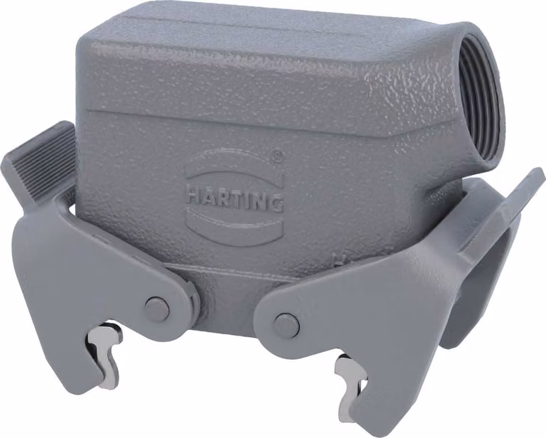 HARTING Han 10B Contenitore a manicotto basso, 1xM25 uscita cavo laterale, con 2 staffe trasversali Vite M25 Area di serraggio