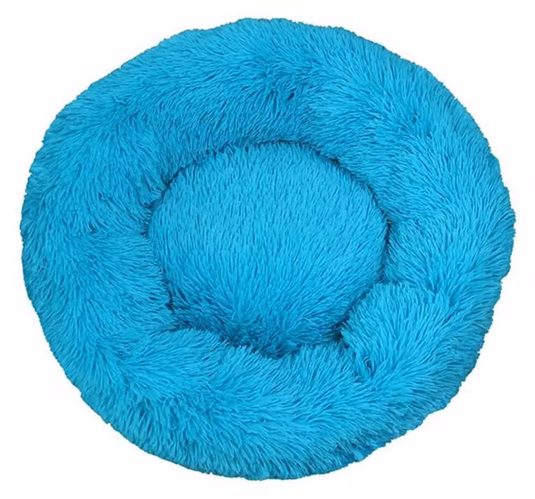 Cuccia per cani, cuccia per gatti, morbida, rotonda, in peluche, 100 cm, blu