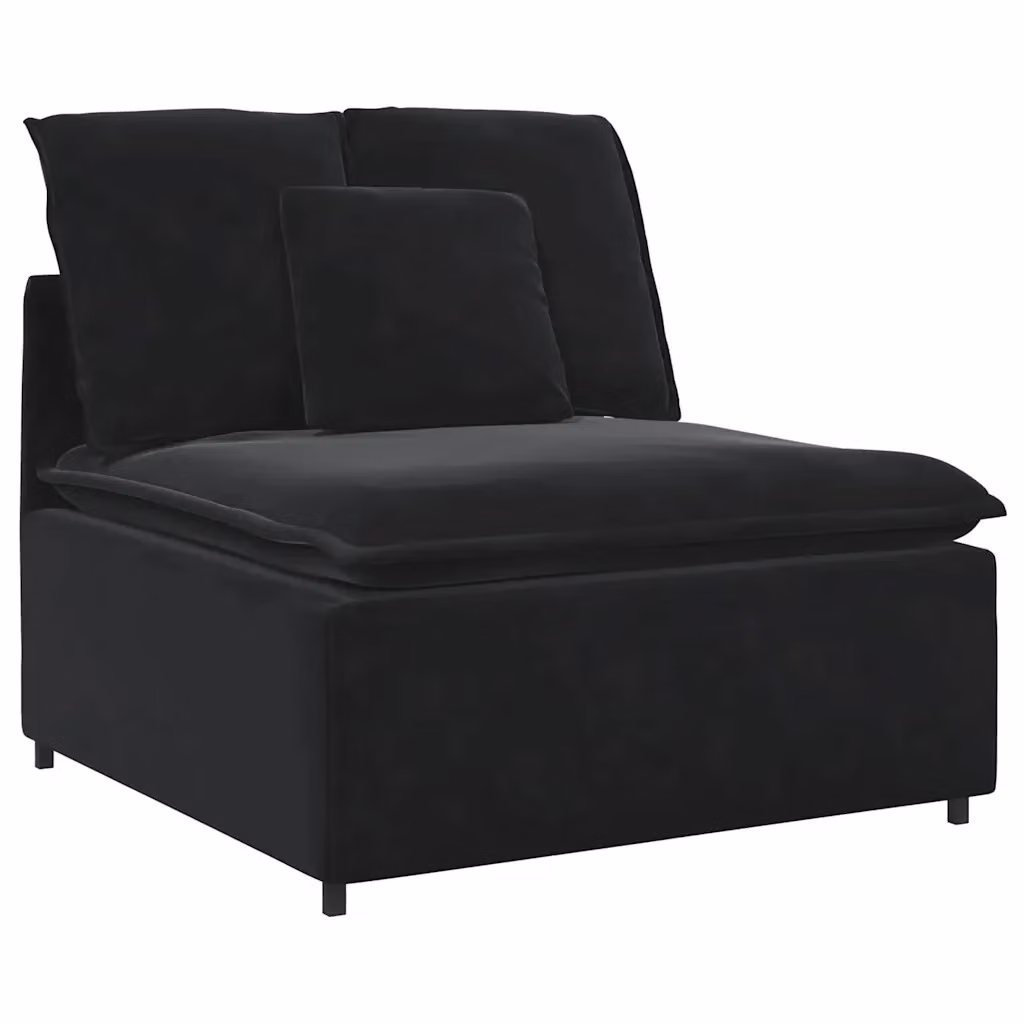 Modulo Centrale di Divano Modulare vidaXL con Cuscini Nero L: 100 cm – 2