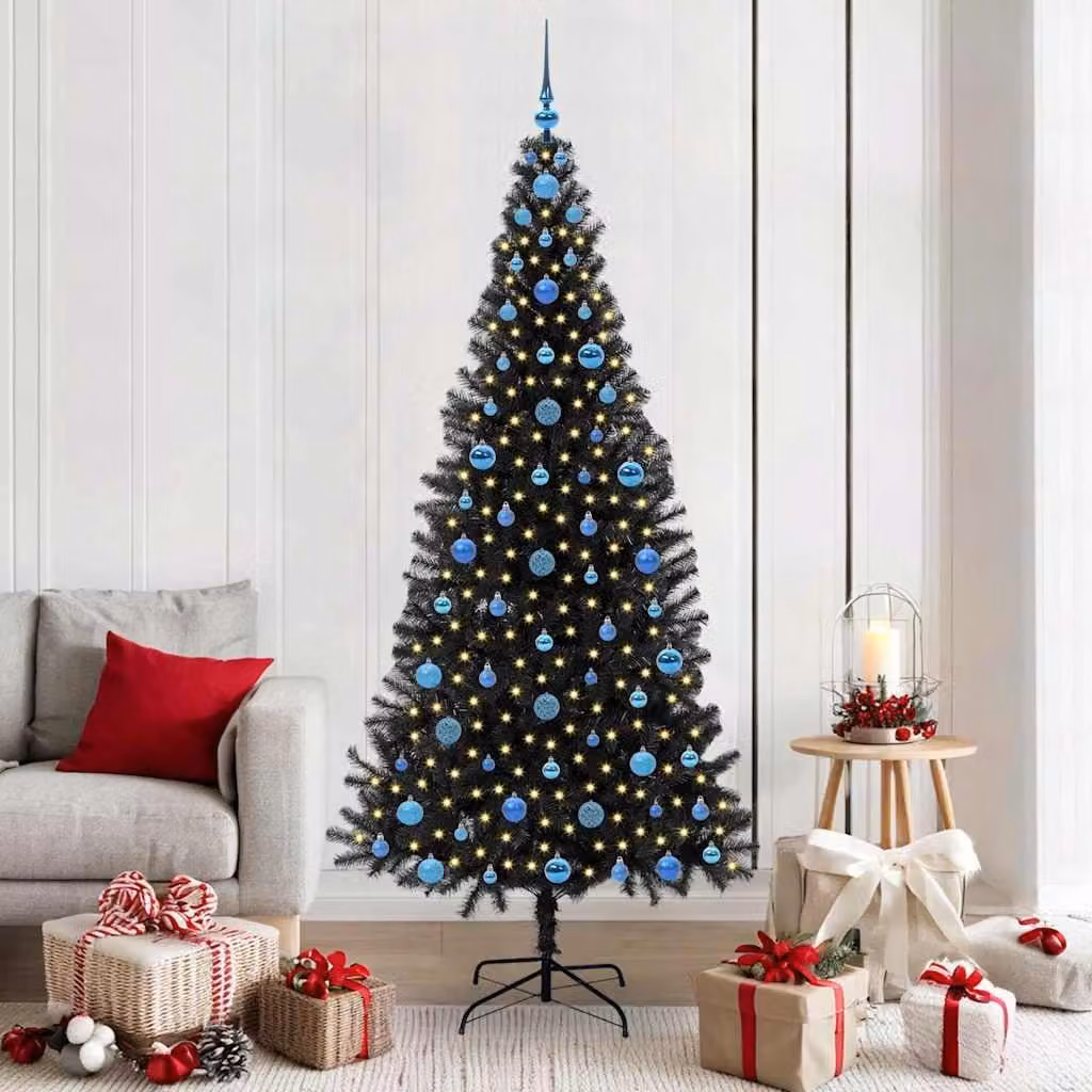 Maison Exclusive - Albero di Natale nero, 210 cm, in PVC