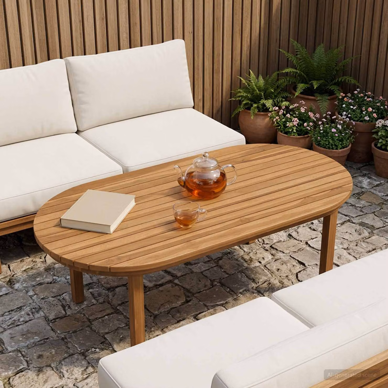 Piano del tavolo ovale in legno di teak solido vidaXL, marrone, L 100 cm x P 50 cm x H 3,5 cm