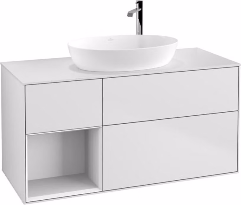 V&B illuminazione a parete del mobile Finion 120cm, Pl w m, Rg glo wh. Lac, wh. m Lac