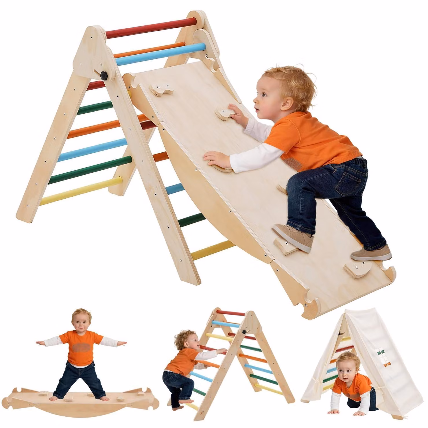 Scala da arrampicata multifunzione Montessori per bambini