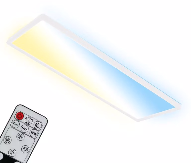 BRILONER - Lampada da soffitto a LED CCT, lampada da soffitto a LED retroilluminata, ultra piatta, dimmerabile, controllo remoto, bianco caldo, bianco neutro, bianco freddo, 580x200x30mm (LxWxH)