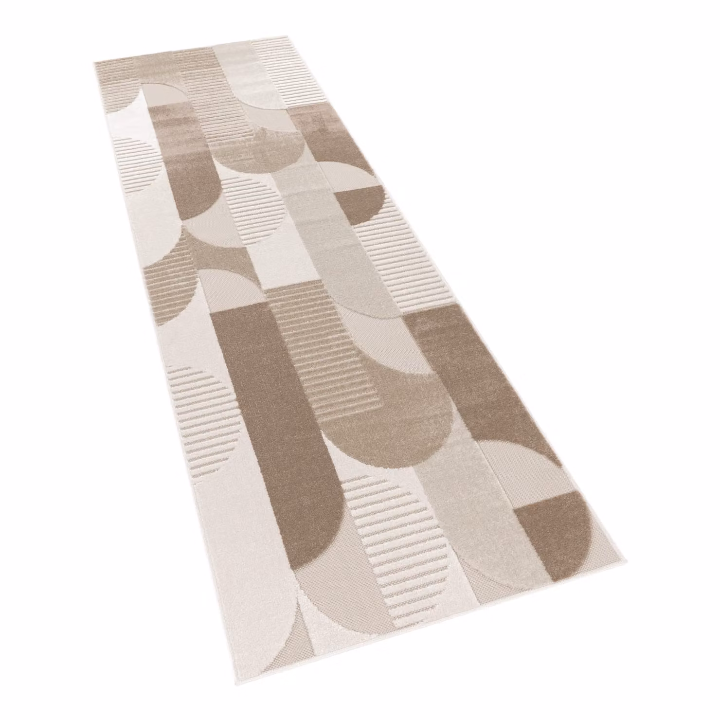 Tappeto geometrico boho per interni ed esterni Cotara beige e marrone L: 100 cm, P: 60 cm – 2