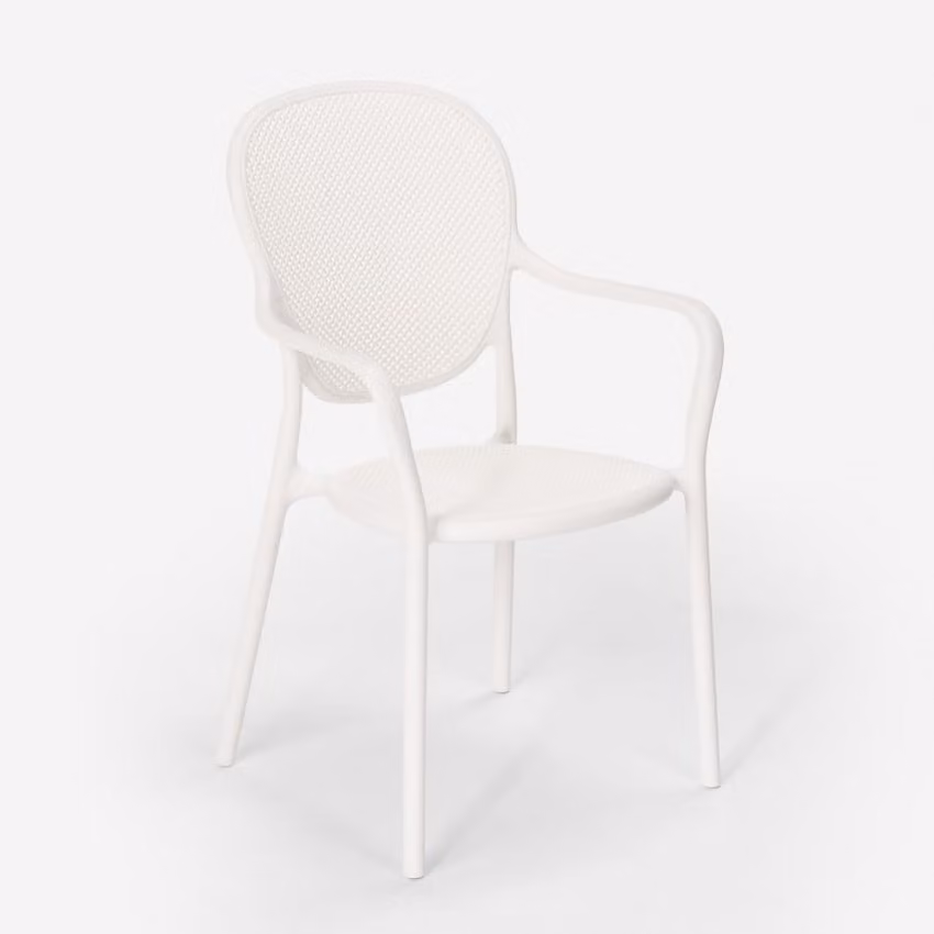 Sedia dal design moderno in polipropilene per cucina bar ristorante e outdoor Clara - Bianco